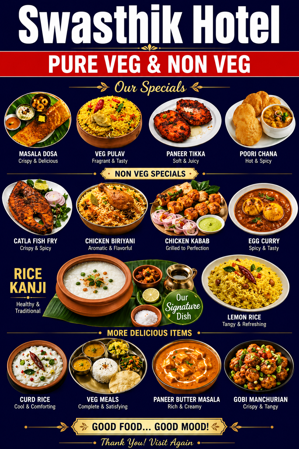 Swastiks Hotel Menu